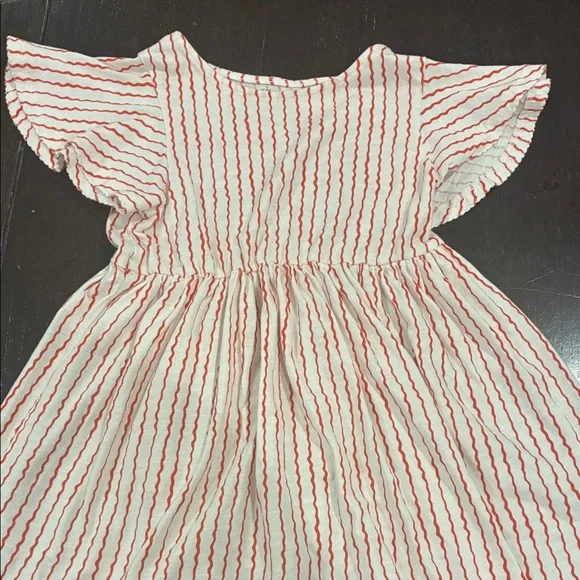 H&M Girls Red & White Striped Dress Size 5/6 - Picture 4 of 4